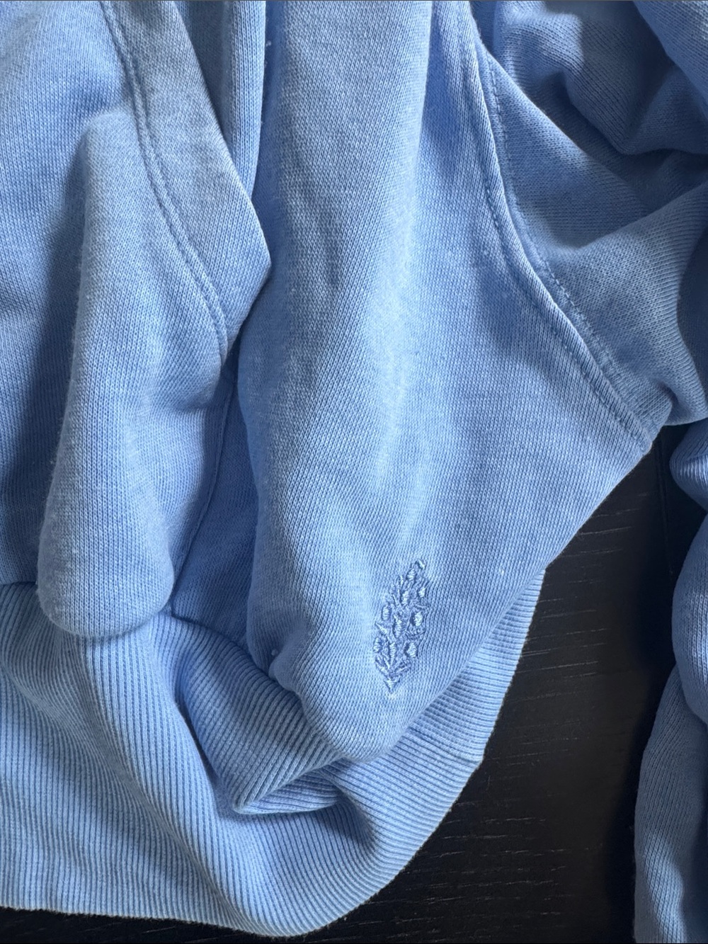 Free People Light Blue Cropped Zip Hoodie - Picture 3 of 7